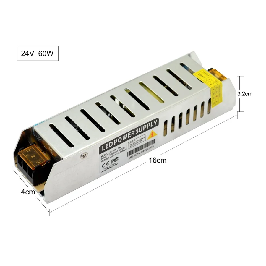 Светодио дный Питание DC12V 24 В 60 Вт 120 150 200 250 360 светодио драйвер AC190-240V