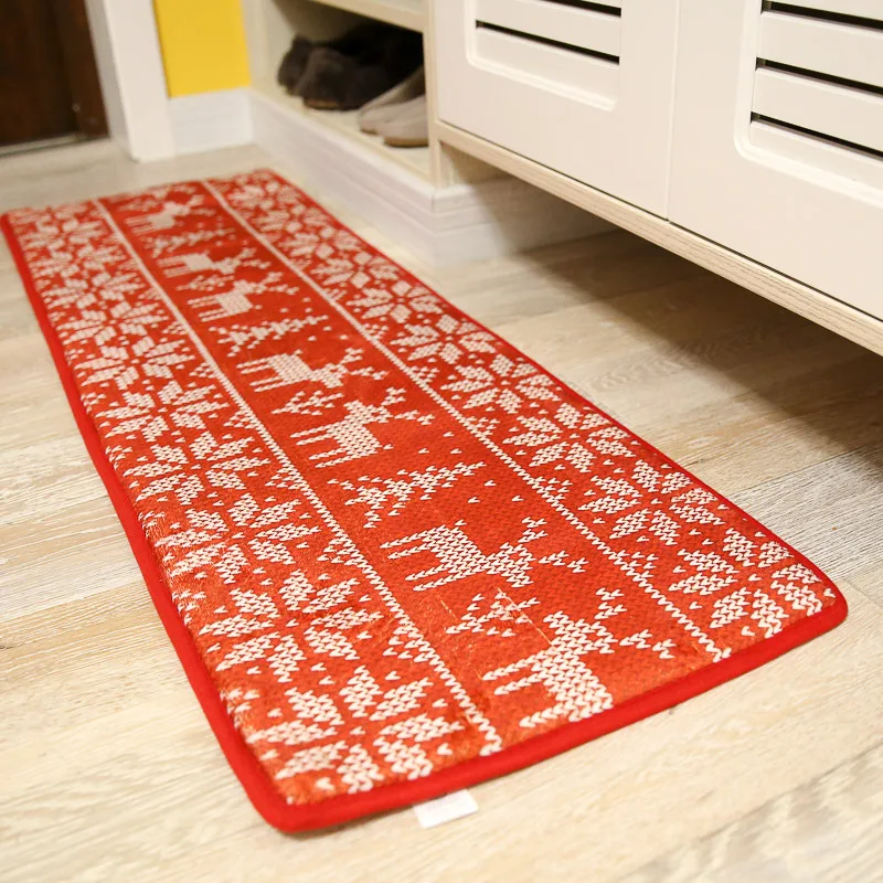 

40*120cm European Minimalist Mats Painted Christmas Flannel Sofa Bed Pad Antiskid Mat Carpet Strip