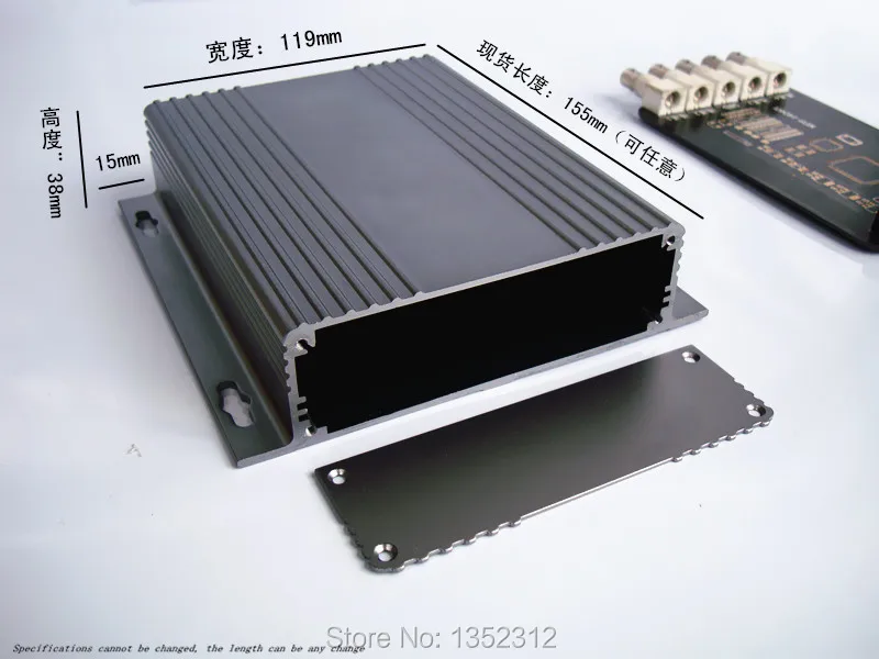 

4 pcs/lot 149*38*155mm aluminum electronic project case Article heat dissipation PCB case power amplifier box GPS tracker box