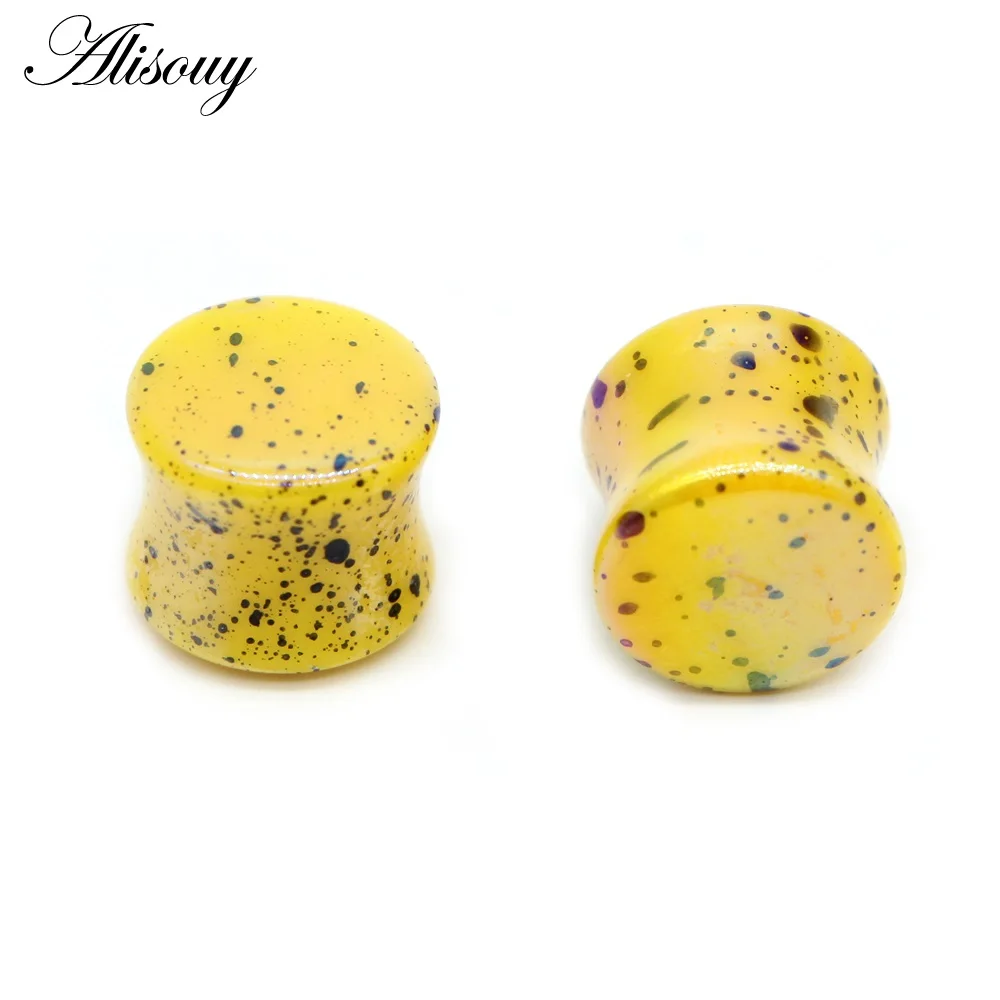 EM0473C Yellow 1 шт звезда крест одуванчик жидкая Золотая рыбка беруши Туннели акриловые носилки расширитель серьги телесный пирсинг уха ювелирные изделия для тела - Окраска металла: EM0473C Yellow