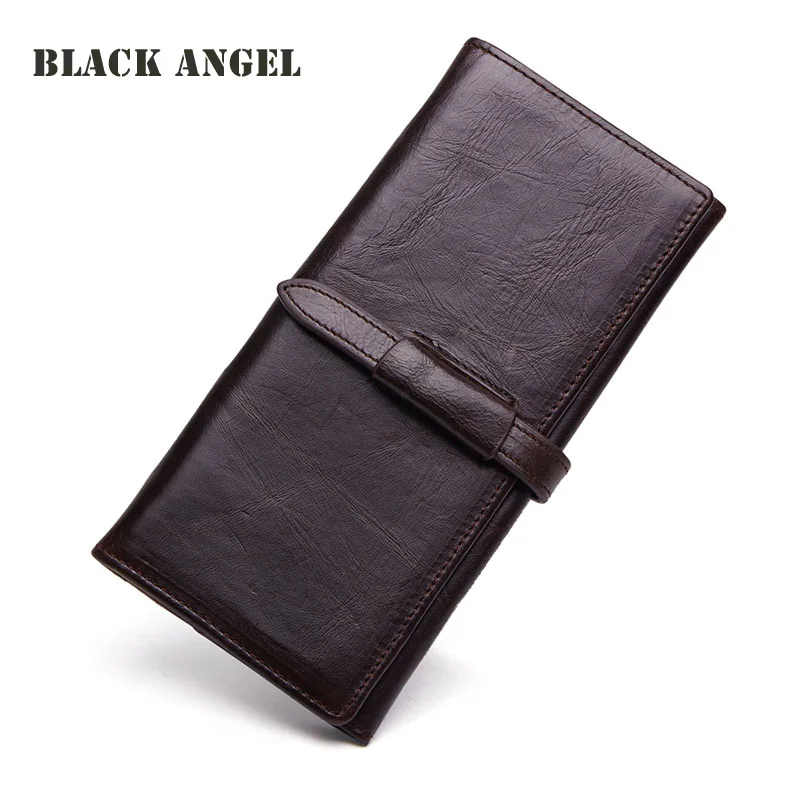 Черный Ангел винтажный мужской кошелек на шнурке из натуральной кожи мужские