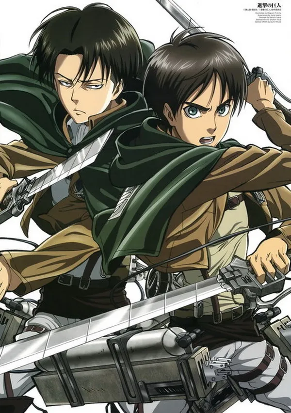 

Attack On Titan Anime Eren & Rivaille 54*38CM Wall Scroll Poster #35752