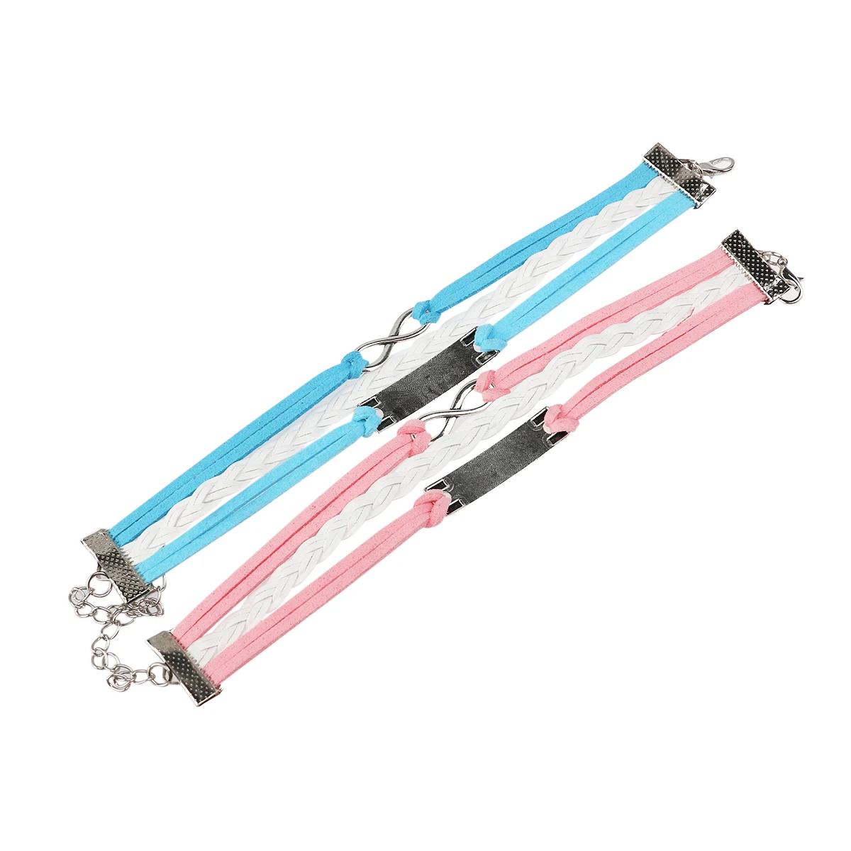 2 шт. Регулируемый best друг дружба PU браслет Wirstband (розовый + синий)|pu bracelet|bracelet