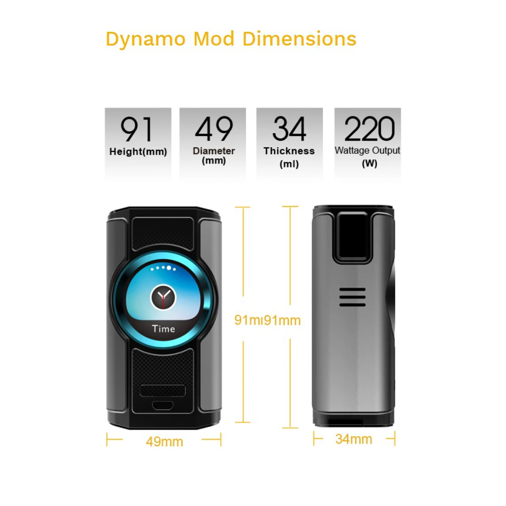 Оригинальный Aspire Dynamo 220 Вт мод высокой мощности vape поддержка VW VV обход CPS TC TCR
