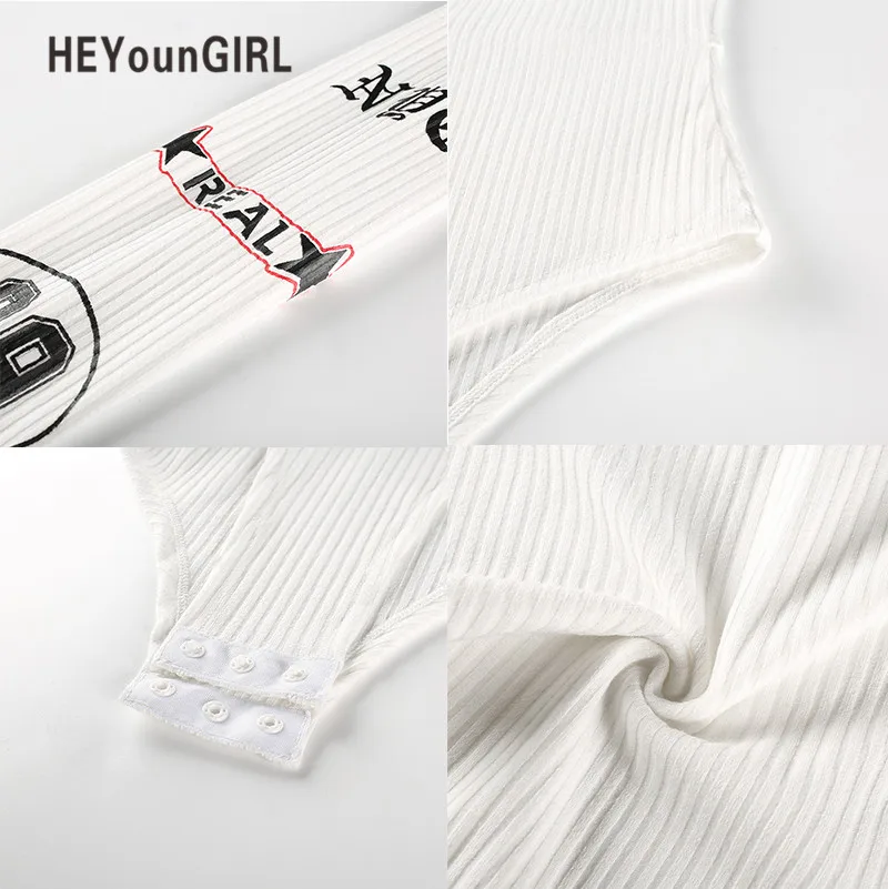 HEYounGIRL боди с высоким воротом, боди с принтом, комбинезон, женский комбинезон с длинным рукавом, сексуальный тонкий комбинезон на молнии