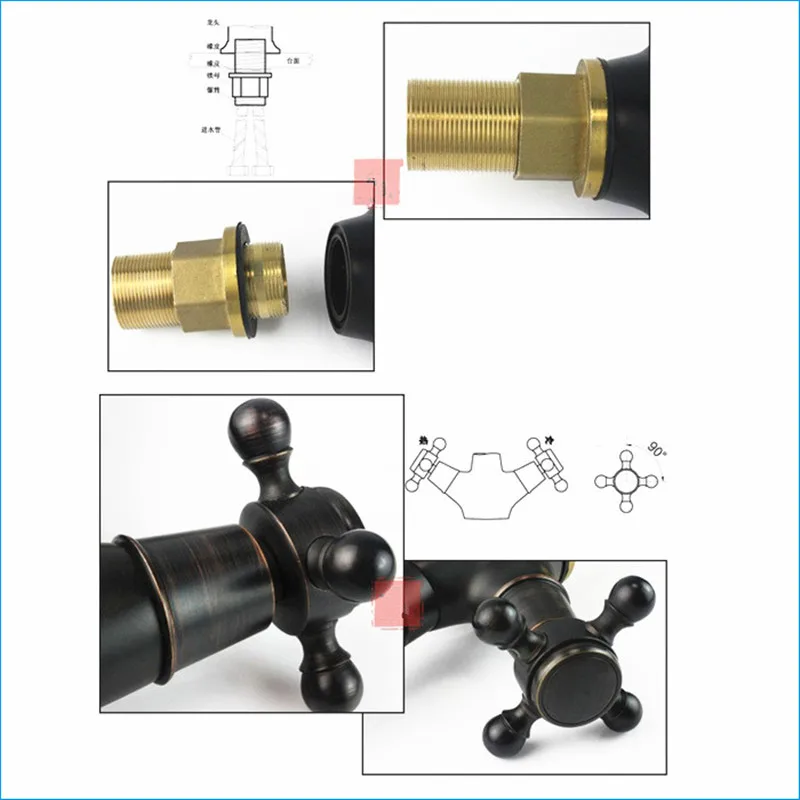 Europe style Black antique brass Rotatable mixer tap dual holder single hole kitchen faucet Free Shipping J14805 | Обустройство дома