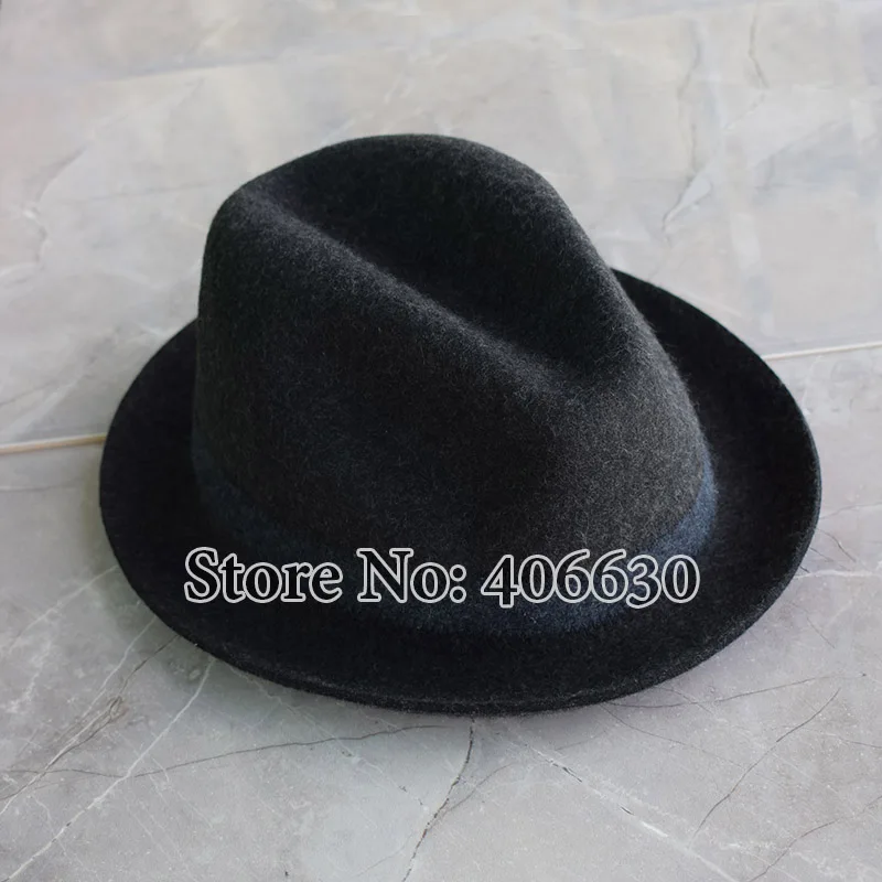 Winter 59cm Big Headsize Black Mens Wool Felt Fedora Hats Chapeu Masculino Panama Trilby Free Shipping PWFE036