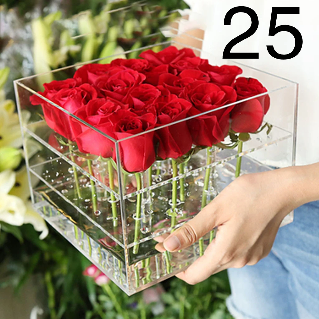 Розовая коробка с крышкой для Дня Святого Валентина акриловая прозрачная косметичка коробка для хранения косметики Настольный чехол для хранения