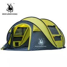 HUI LINGYANG 야외 자동 투척 텐트, 팝업 방수 캠핑 하이킹 텐트, 방수 대가족 텐트