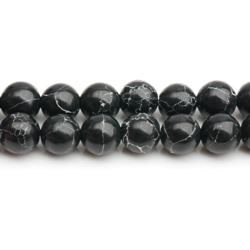 Гладкий натуральный камень белый синий пурпурно-красный черный бирюзовый круглые бусины 15-дюймовая нитка 4 6 8 10 12 ММ Выберите размер для создания ювелирных изделий.