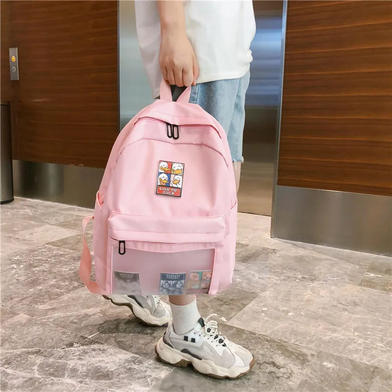 Menghuo Cute Clear Transparent Women Backpacks PVC Student Schoolbags Fashion Teenage Girls Bags for School Backpack New Mochila