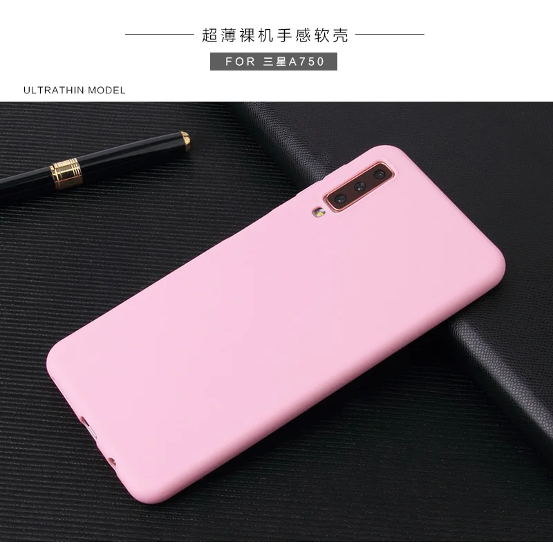 ТПУ силиконовый чехол для Smasung Galaxy A7 A750 Coque для samsung A7 SM-A750F A750 конфетный цвет, матовый простой чехол