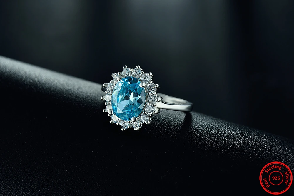 2.0Ct модное Настоящее однотонное 925 пробы Серебряное кольцо, Модный женский подарок, 5А циркониевое ювелирное изделие, фирменное обручальное серебряное кольцо