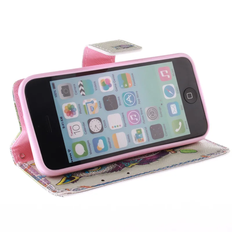 Toparmor узор искусственная кожа флип Капа Телефон чехол для iPhone 5C 4.0 &quotСлоты