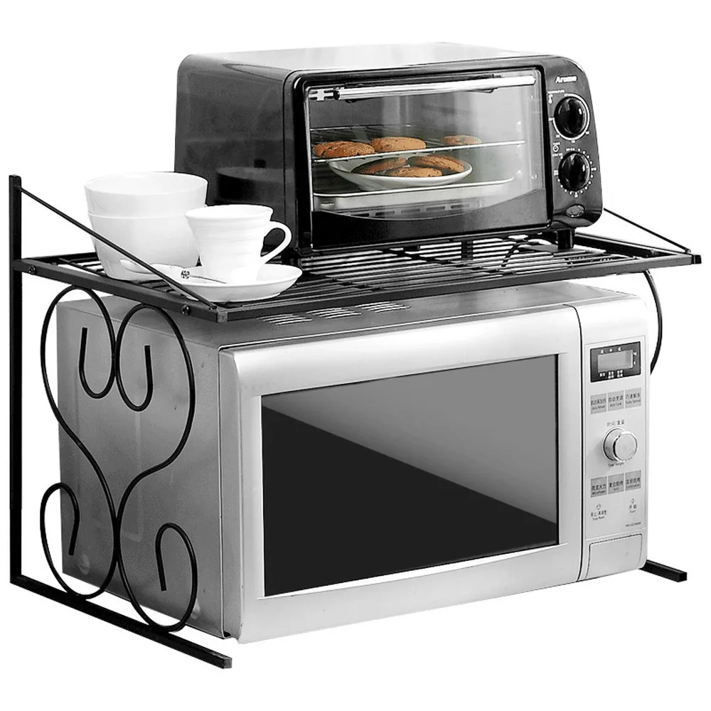 

Kitchen oven rack 1 layer microwave oven rack floor Iron spice storage shelf finishing rack wx10191843