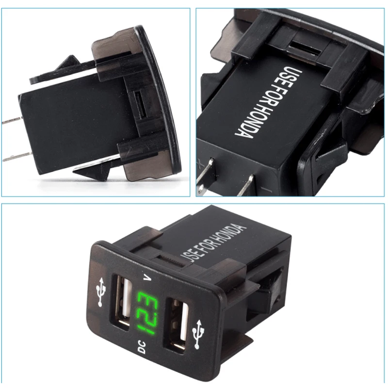 Автомобильный мотоцикл 12v двойной USB разъем измеритель напряжения автомобильное