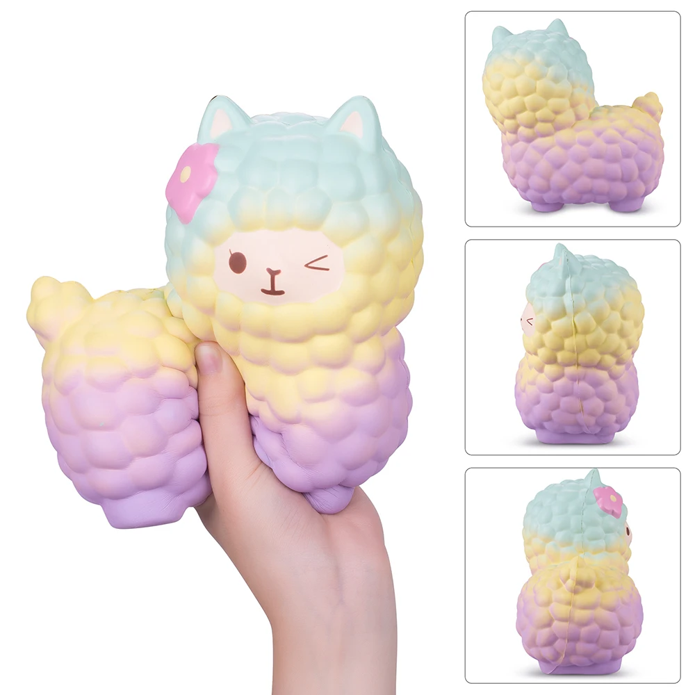 1 шт. Vlampo Jumbo Squishy Alpaca 7 &quotРадуга и галактика Kawaii Squishies супер мягкий медленно