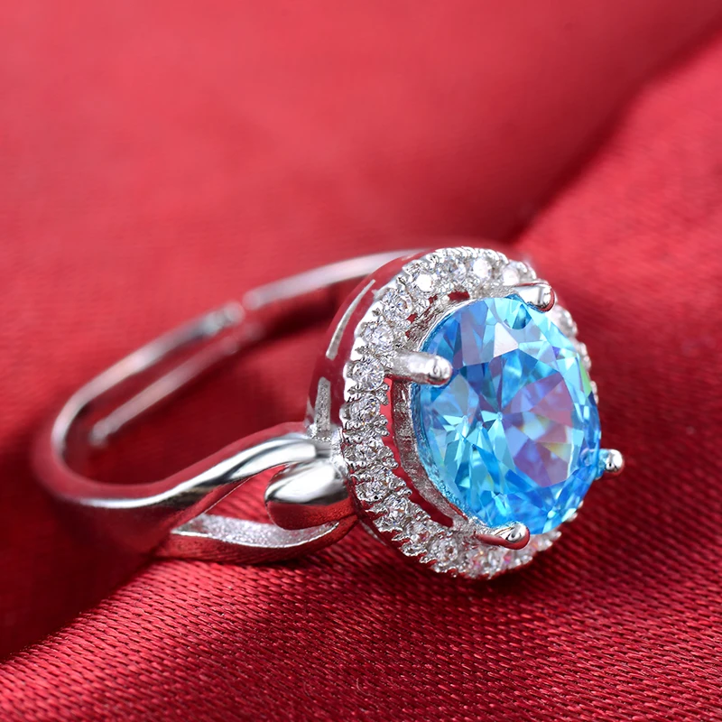 DODO Adjustable Engagement Fidget ​Rings For Women Accessories Wedding Band Oval Blue Stone Cubic Zirconia Vintage Jewelry DD172 |