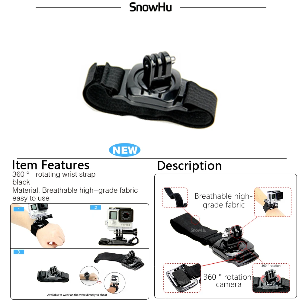 SnowHu аксессуары для экшн камеры Gopro Hero нагрудный ремень Водонепроницаемый чехол Go