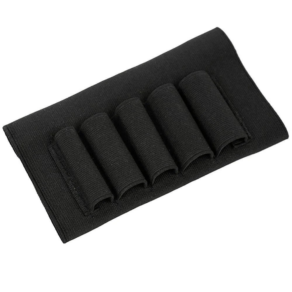 CQC Hunting Tactical Buttstock Cheek Rest Ammo Pouch 5 Shells Rifle Stock Shell Cartridge Holder Carrier Gun Accessories | Спорт и