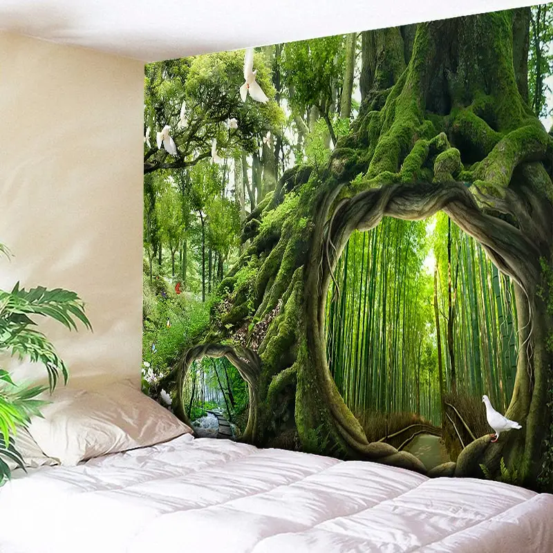 

Psychedelic Tapestry Tree Hole 3D Wall Hanging Flowers Decorative Wall Tapestries Art Wall Carpet Home Decor Boho Hippie Blanket