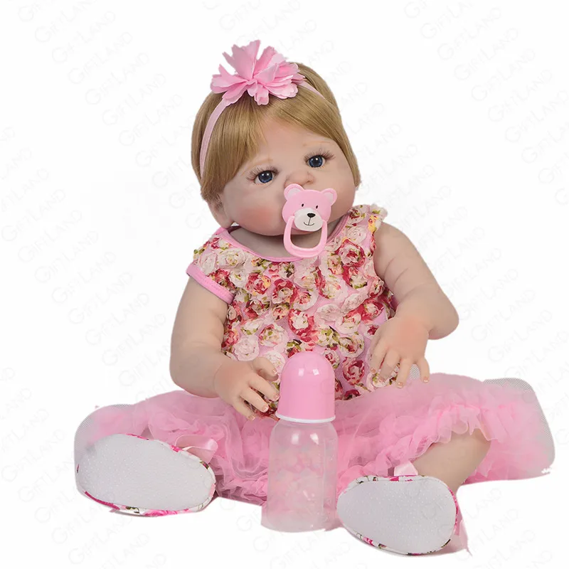 Новинка 2019 года силиконовые Reborn Baby куклы розовый 23 дюймов прекрасная кукла