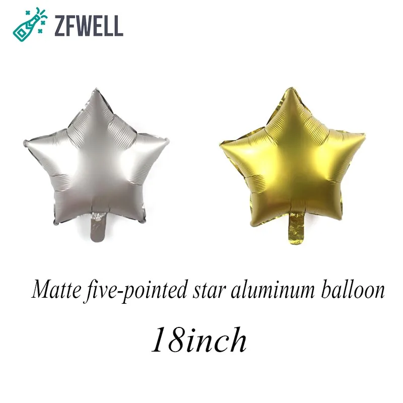 ZFWELL 19 шт./лот 18 дюймов Матовый алюминиевый воздушный шар со звездами цифровой