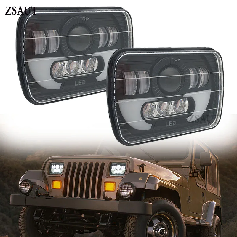 1 пара 7x6 5x7 &quotсветодиодный фар DRL море светодиодный луч для Jeep Cherokee XJ грузовик Toyota