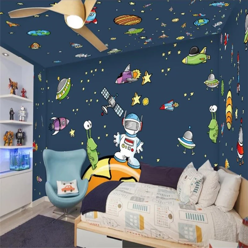 

3d обои на заказ, 3d обои, фрески, гостиная, спальня, Вселенная, космический корабль, большие обои, ТВ фон, украшение для дома
