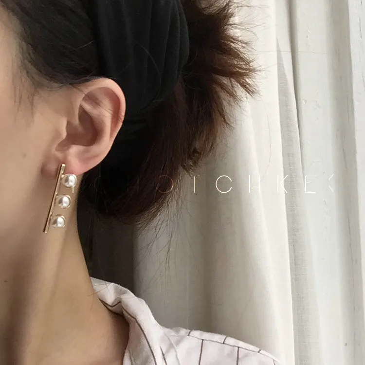 Серьги пусеты с искусственным жемчугом 4549|earring trendy|pearl stud earringsstud earrings |