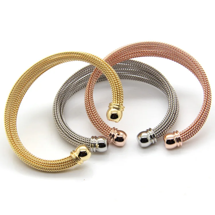 

Never Fade Stainless Steel A Lot Of Twisted Wire Bracelets Bangles Gold / Rose Gold / Silver Color Women's Fashion Jewelry