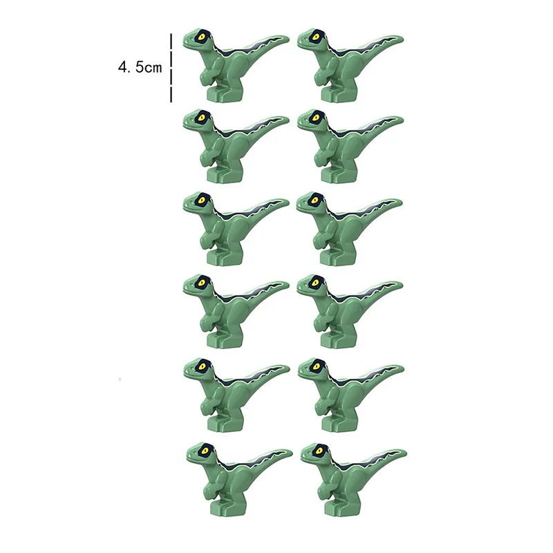 12pcs green 8 шт., конструктор Юрского периода, мир 2, Мини фигурки динозавров, кирпичи, динозавры, игрушки для детей, динозавры, Рождество - Цвет: 12pcs green