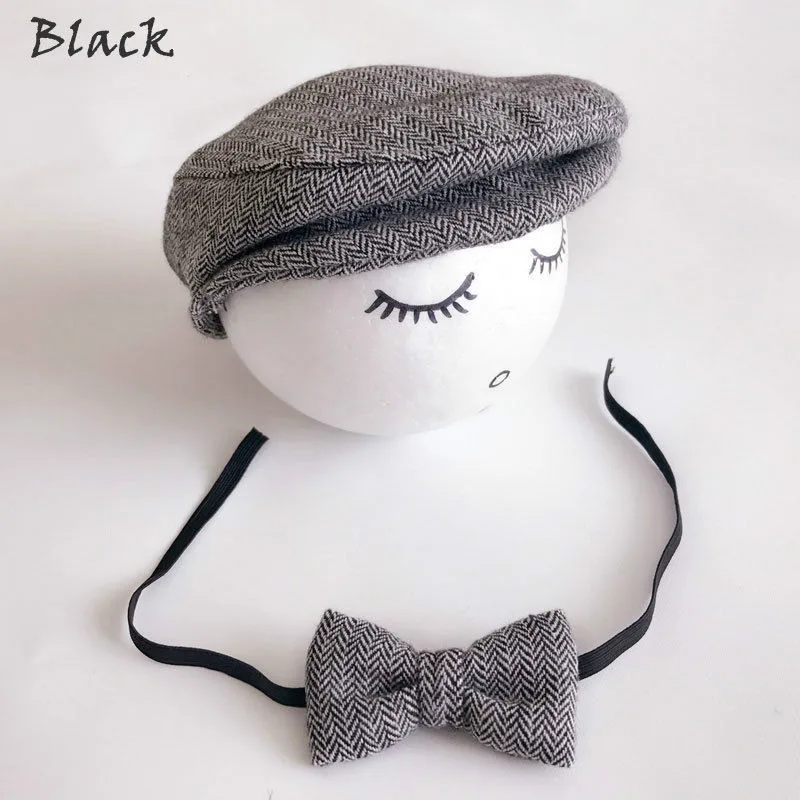 Pudcoco 2018 Newborn Baby Peaked Beanie Cap Hat + Bow Tie Photo Photography Prop Outfit Set Hats Caps with Neck | Мать и ребенок