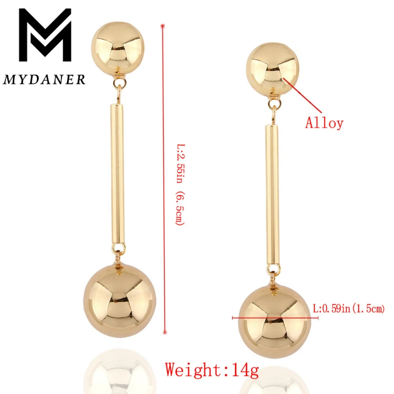 MYDANER New Gold Color Ball Beads Dangle Earrings for Women Boho Fashion Jewelry Long Tassel Lady Gift Wholesale | Украшения и