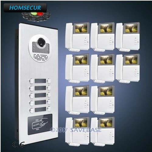 

HOMSECUR 4.3" LCD Video Doorbell Security Intercom with IR Camera for 10 Families