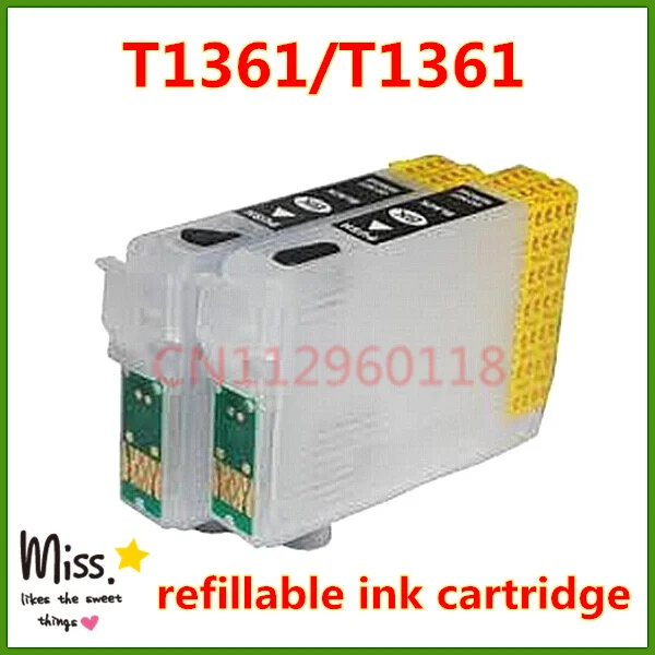 1361 T1361 многоразовый картридж с чипом для принтера EPSON Workforce K101 K301|Наборы заправки