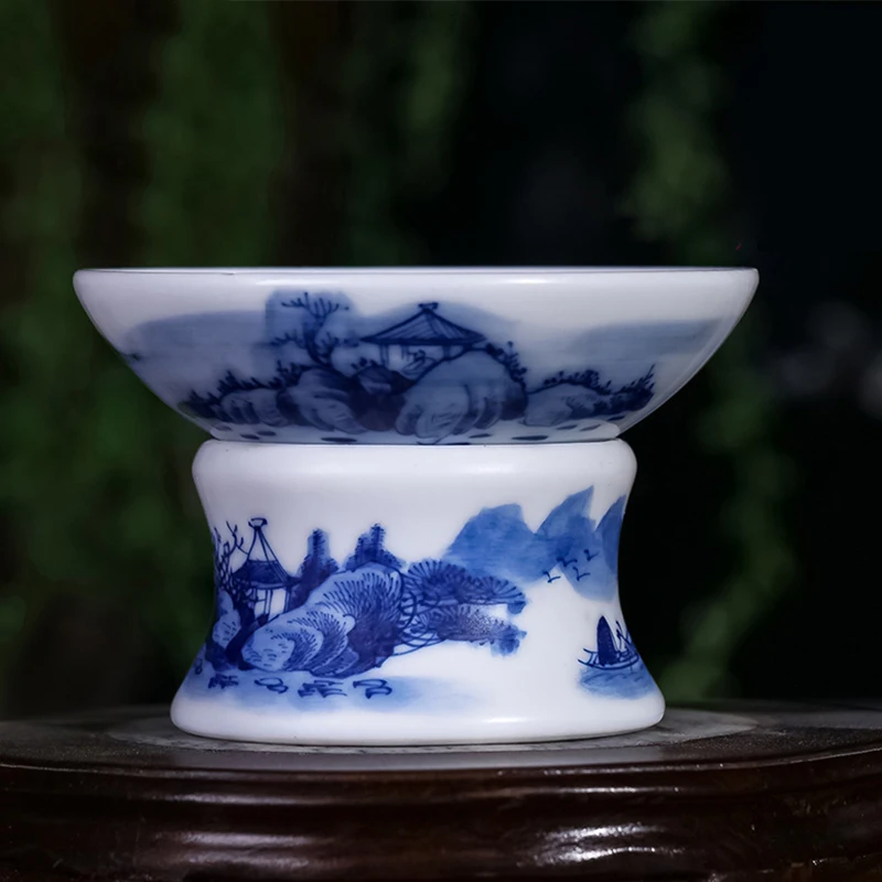 Сине-белый фарфоровый Ландшафтный Чайный фильтр Boutique Jingdezhen китайский семейный