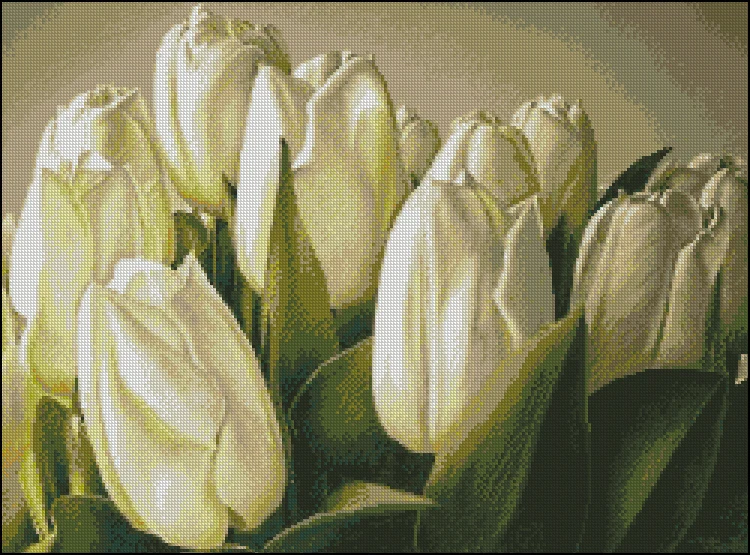 Комплект для вышивки крестиком alisa Классический Набор тюльпаны белые слон