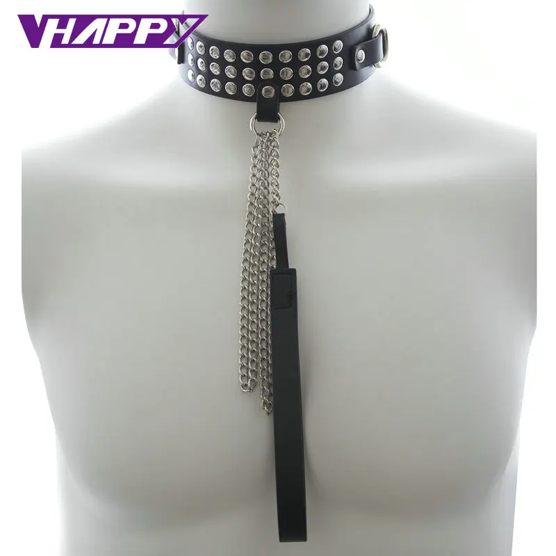 Black PU Leather Slave Sex Collars Collar Ring Toys For Couples Adult Games Fetish Spike Bdsm Bondage Products | Красота и здоровье
