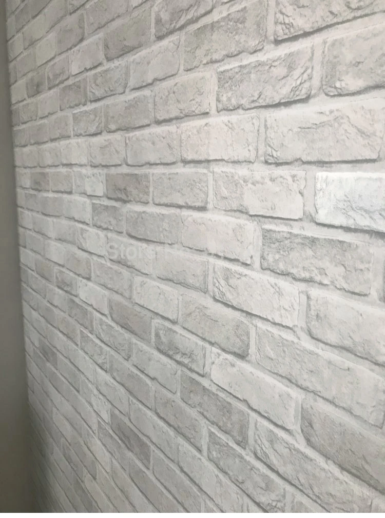Серый, белый, кирпичный узор, обои для стен, рулон 3D, для гостиной, спальни, каменная кирпичная настенная бумага, домашний декор, Papel De Parede, 3D