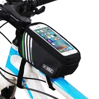 riding bicycle bag frame front tube beam bag transparent cycling pannier pouch basket