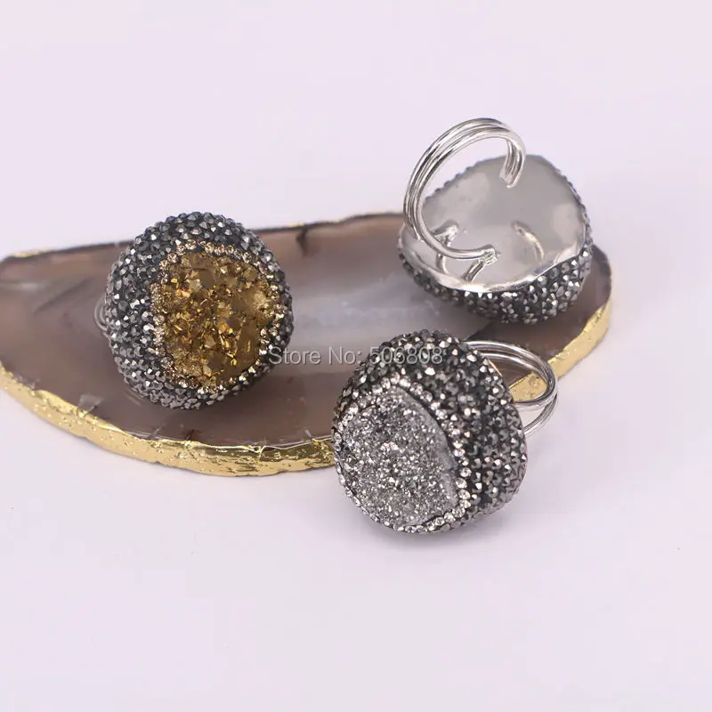 3 шт. ZYZ R4212 кольца из титана золотистый/Серебристый Камень проложить Кристалл