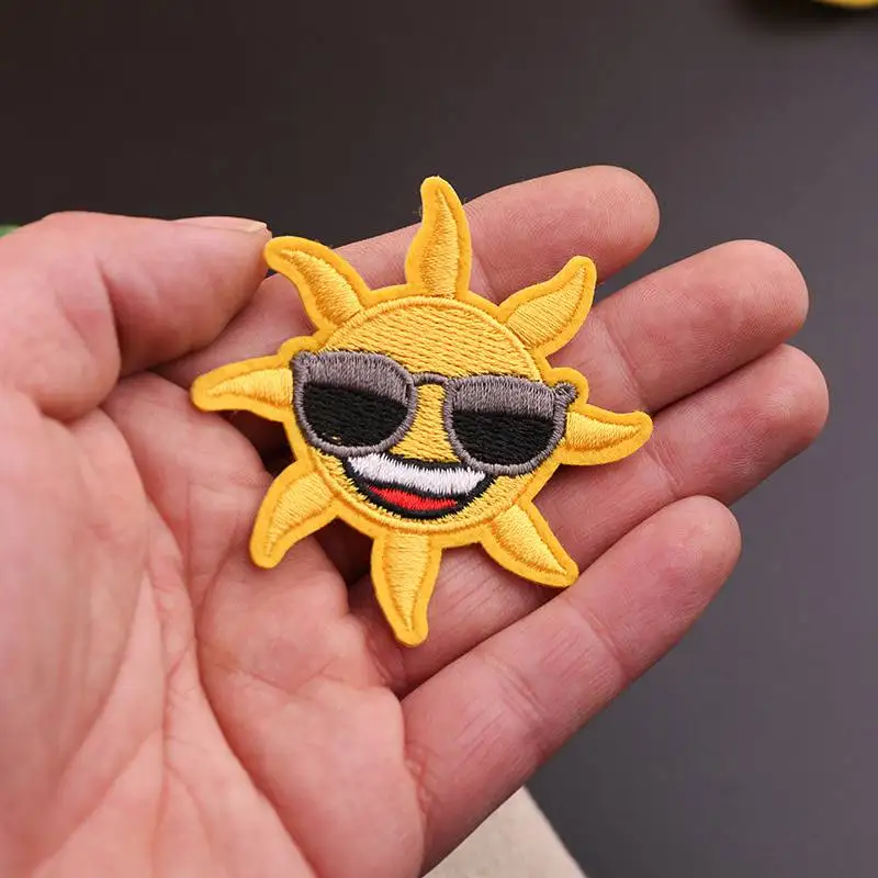 Prajna DIY Подсолнух патчи Железо на патч, вышитые патчи на одежду аппликация мультфильм стильный значок наклейки на детские футболки