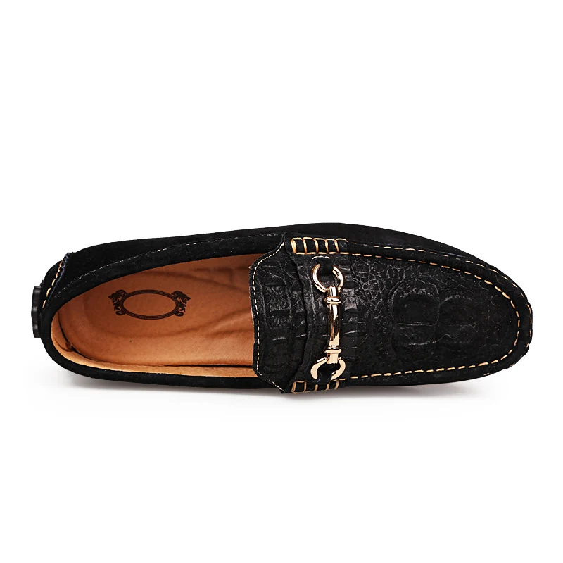 Crocodile Leather Men Shoes Casual Suede Loafers Embossed Driving Soft Slip On Vintage High Quality | Обувь