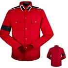 Рубашка хлопковая, Классическая, Майкл Джексон, MJ, красная, CTE, с вышивкой, XS-XXXL