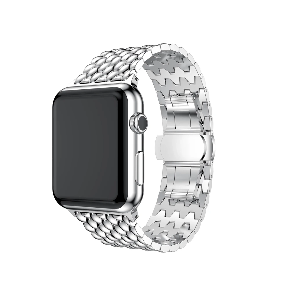 Новые Стальные Ремешки Dragon для apple watch Series 1 2 ремешок из нержавеющей стали часов 42