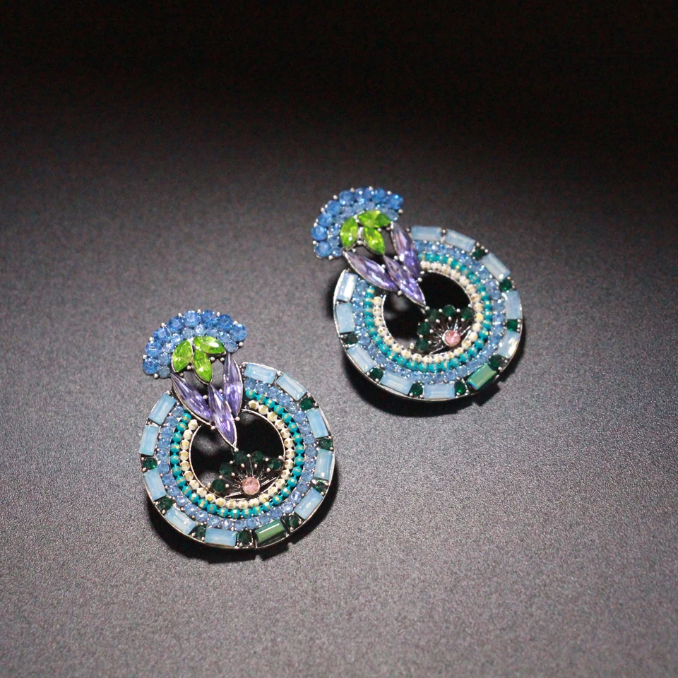 

Ztech Round Fashion Big Stud Earrings for women 2019 Fashion Jewellery statement earrings modern trendy Spring jewelry