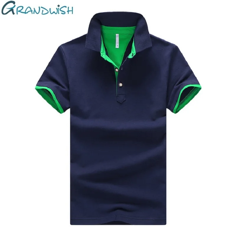 Grandwish 95% хлопок рубашка поло для мужчин отложной воротник 4XL новинка Homme Camisa