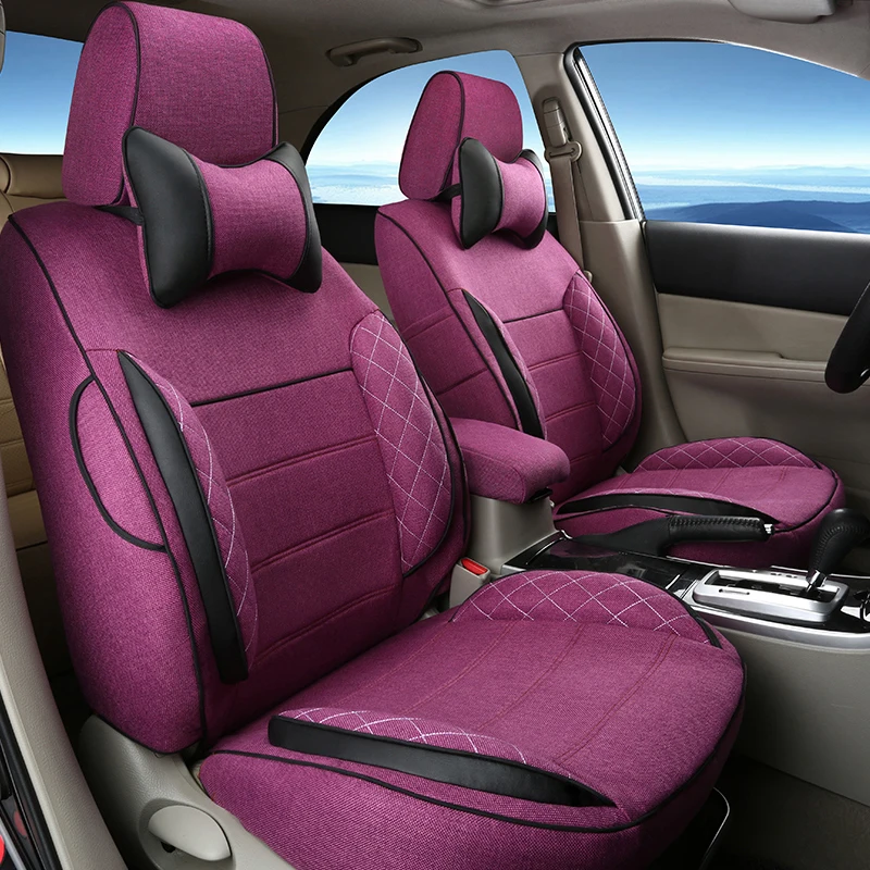 CARTAILOR Flax Car Seat for Volvo S60 Cover Seats Protector Custom Fit Accessories Full Set Grey Auto Covers | Автомобили и