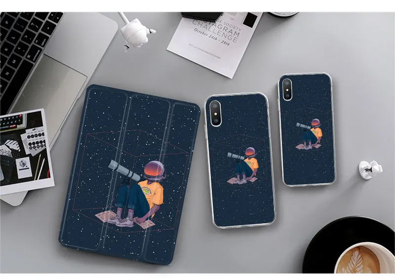Чехол с космонавтом, умный чехол для ipad air 2 pro 9,7 11 10,5, чехол для планшета, мягкий силиконовый чехол для ipad mini2345